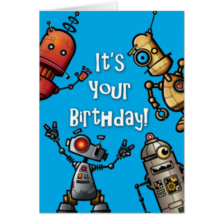 Robot Birthday Cards | Zazzle