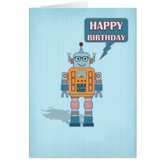 Robot Birthday Cards | Zazzle