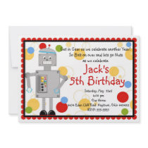 Robot  Birthday Invitation