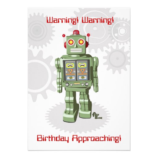 Robot Birthday Invitation