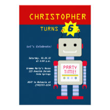 Robot Birthday Invitations