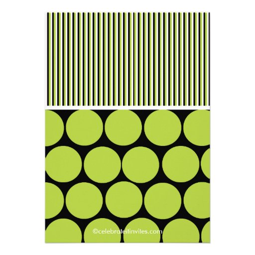 Robot Birthday Party Invitation Lime / Black