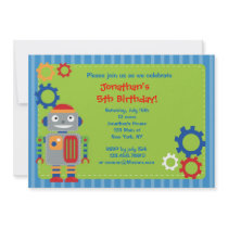 Robot Birthday Party Invitations