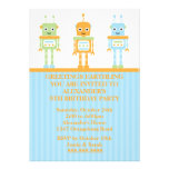 Robot Boys Birthday Party Custom Announcement