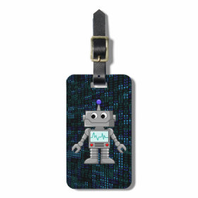 robot cartoon tag for luggage