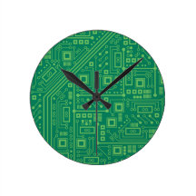 Robot Circuit Board Round Clock