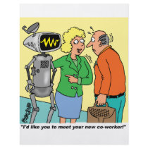 Robot Coworker Cartoon flyers by computer_tech_gifts Robot Coworker Cartoon flyers