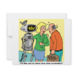 Robot Coworker Cartoon Personalized Announcement