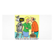 Robot Coworker Cartoon photo cards by computer_tech_gifts Robot Coworker Cartoon photo cards