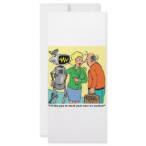 Robot Coworker Cartoon rack cards