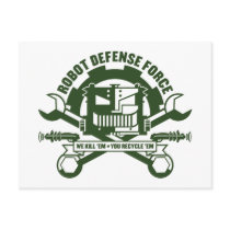 Robot Defense Force Postcard by strk3 Robot Defense Force Postcard