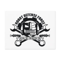 Robot Defense Force Postcard by strk3 Robot Defense Force Postcard