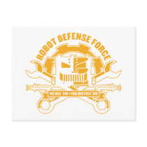 Robot Defense Force Postcard by strk3 Robot Defense Force Postcard