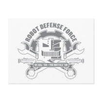 Robot Defense Force Postcard by strk3 Robot Defense Force Postcard