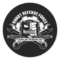 Robot Defense Force Sticker by strk3 Robot Defense Force Sticker