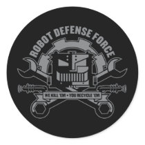 Robot Defense Force Sticker by strk3 Robot Defense Force Sticker
