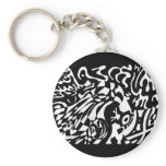 "Robot Dreams" b&w abstract Keychains