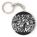 "Robot Dreams" b&w abstract keychains