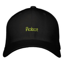 Robot embroidered hats by Cidreira Robot embroidered hats