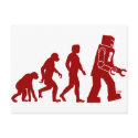 Robot Evolution - from man into robots postcards by strk3 Robot Evolution - from man into robots postcards