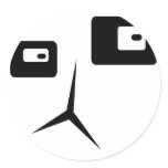 Robot Face Round Stickers