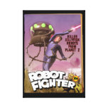 Robot Fighter Fake Pulp Cover Gallery Wrap Canvas