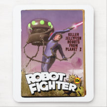 Robot Fighter Fake Pulp Cover Mousepad