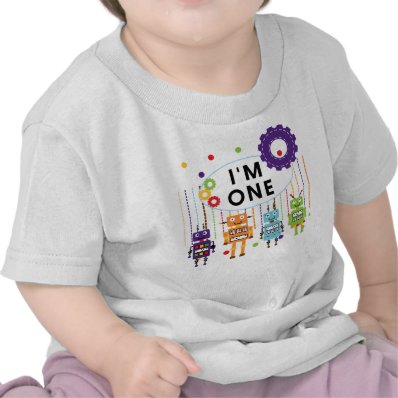 Robot First Birthday Tshirts and Gifts