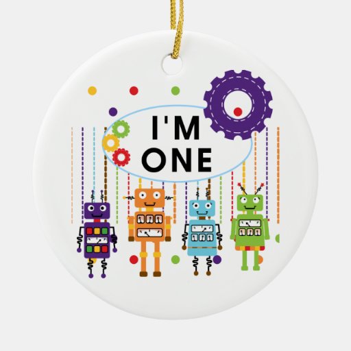 Robot First Birthday Tshirts and Gifts Christmas Tree Ornament