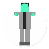 Robot Frankenstein Round Stickers