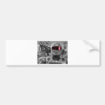 Robot Giganticus B&W Route 66 Bumper Sticker