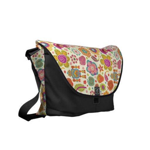 Robot Girl and Garden Kids Pattern Courier Bags