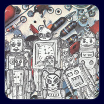 Robot Holiday 1 stickers