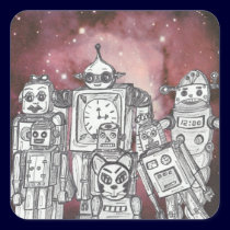 Robot Holiday 1 stickers