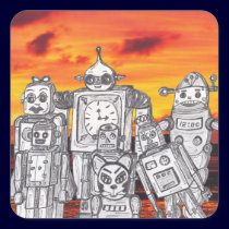 Robot Holiday 3 stickers