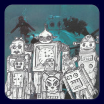Robot Holiday 5 stickers