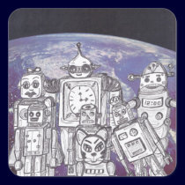 Robot Holiday 7 stickers