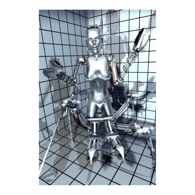 Robot in a Grid Room Posters by BUGJAM