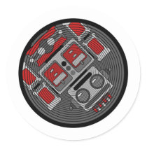 Robot In Vertigo stickers by Dentanarts Robot In Vertigo stickers