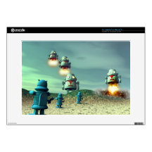 Robot Invasion From Above V2 Zazzle Skin Laptop Skin