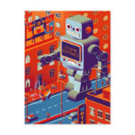 robot invasion postcard