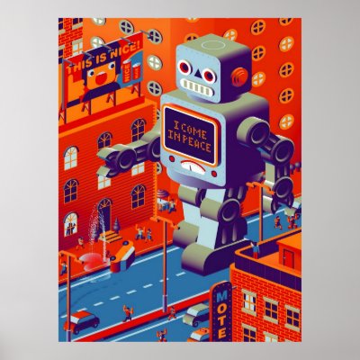 robot invasion poster by molotovcoketail