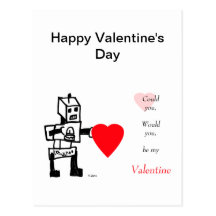 Robot Love, Be Mine Post Cards
