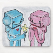 Robot Love Mousepad mousepads