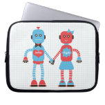 Robot Love Personalized Laptop Sleeve for Couples laptop sleeves