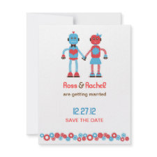 Robot Love Save the Date Announcement invitation