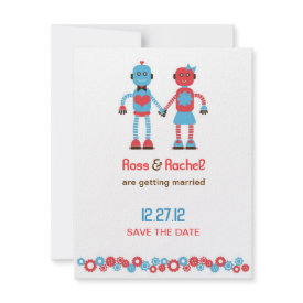 Robot Love Save the Date Announcement invitation