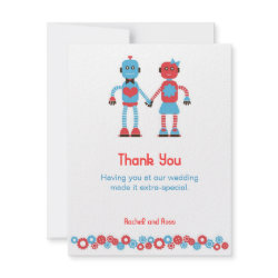 Robot Love Thank You Card (Flat) invitation