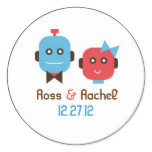 Robot Love Wedding Favor Sticker / Envelope Seal