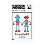 Robot Love Wedding Postage Stamps